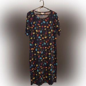 LuLaRoe “Julia” Blue/Purple Dress 2xl